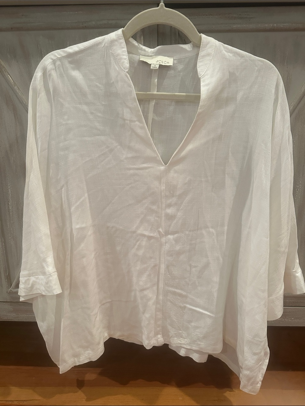 Pinch White Split-Neck Lightweight Tunic Top